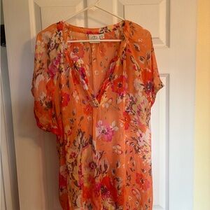 St. John's Bay Orange Floral Blouse